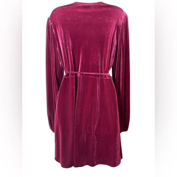 NWT Gianni Bini Leighton Velvety Wrap Dress Merlot Women’s Large - Picture 4 of 15
